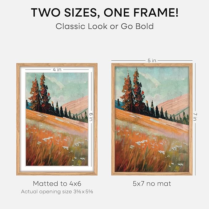Homeforia 12x17 Picture Frame Natural Wood, High End Oak 12x17 Light Wooden Poster Frame with Mat 10x15, 12 x 17 Frames Matted to 10 x 15 Photo, 17x12 Hanging Frame, Tempered Glass, Wall Kit, Set of 3