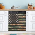 Camouflage USA Flag Black Dishwasher Magnet Cover for Front Panel Magnetic Dishwasher Cover Decorative Refrigerator Magnet Covers Dishwashers Magnetic Sticker for Kitchen Decor, 23" x 26"
