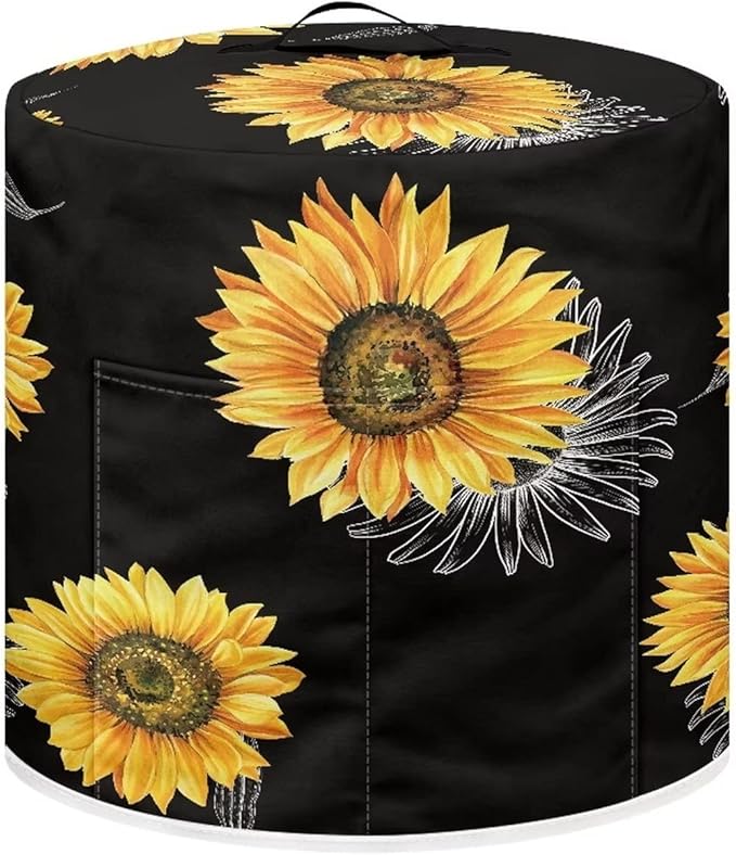 Sunflower Print Pressure Cooker Cover 8 qt,Kitchen Appliance Dust Cover Protective Cover with Pockets for Electric Pressure Cooker Air Fryer Rice Cooker Steamer