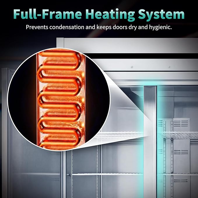 81"Commercial Freezer, 72 Cu.Ft Triple-Door Stainless Steel Reach-In Freezer, -8~0℉, Air Cooling, 9 Shelves, R290