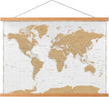 FALAMON Magnetic Poster Hanger Frame, 56x24 56x32 56x40 Teak Wood Magnet Poster Frame for Posters, Prints, Photos, Pictures, Maps, Scrolls, and Canvas Artwork