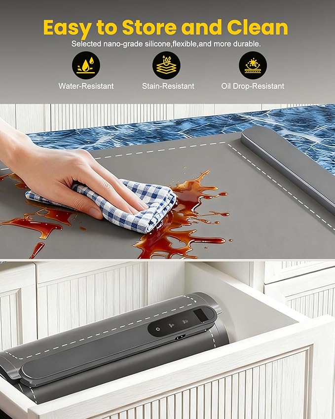 Graphene Large Food Warming Mat 500W 24"x16" with Insulation Pad for Countertop, Chafing Dishes for Buffet, Food Warmers for Parties, Hot Pads for Kitchen, Portable Heating Pad, Custom Setting, Grey