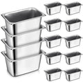Rtteri 22 Pcs 1/9 Size 4 Inch Deep Stainless Steel Hotel Pans Set: 16 Metal Buffet Steam Table Pans with 2 Tongs & 4 Spoons – Stackable & Anti Jam, Commercial Restaurant Catering Kitchen Food Prep