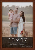 wallsthatspeak 10x17 Dark Walnut Rustic Pine Picture Frame for Puzzles Posters Photos or Artwork