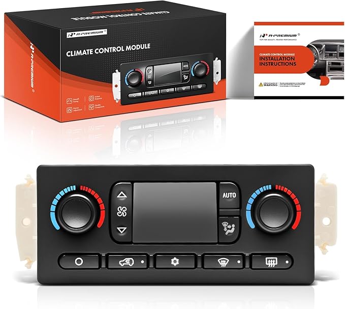 A-Premium Automatic Climate Control Module A/C & Heater Control Panel Compatible with Chevy, GMC & Cadillac - 2003 2004 Silverado, Sierra 1500/2500, Tahoe, Avalanche, Yukon - with Rear Window Defogger