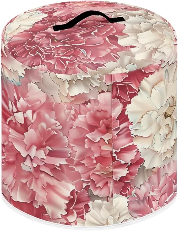 Pink Flower Dust Cover Instant Pot and Extra Accessories Dust Proof Easy to Clean Pressure Cooker Cover Electric Appliance Cover Air Fryer Accessories with Storage Pocket Size S