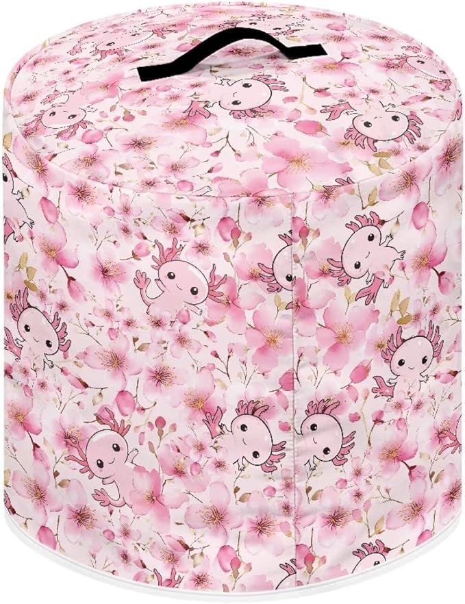 Axolotl Butterfly and Floral Print Kitchen Appliance Dust Cover with Pockets, Electric Pressure Cooker Cover Compatible with Crock Pot, Rice Cooker Cover, for 8 Qt Pot