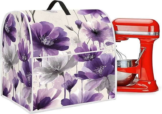 Mixer Dust Cover for 6-8 Qt Stand Mixer, Cloth Cover with 2 Storage Pockets for Stand Mixer Protective Covers Large for 6-8 Quart Mixer