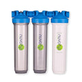 NuvoH2O Advanced 3-Stage Citrus-Based, Salt-Free Water Filter System + Water Softener with Carbon and Sediment Filtration – Healthy & Pure Water – Removes Scale (Whole Home Trio System)