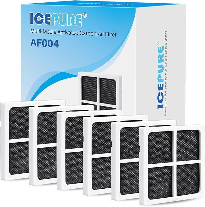ICEPURE AF004 Refrigerator Air Filter Replacement for LG LT120F, Kenmore Elite 469918, 9918, ADQ73214402, ADQ73214404, ADQ73334008, 6PACK