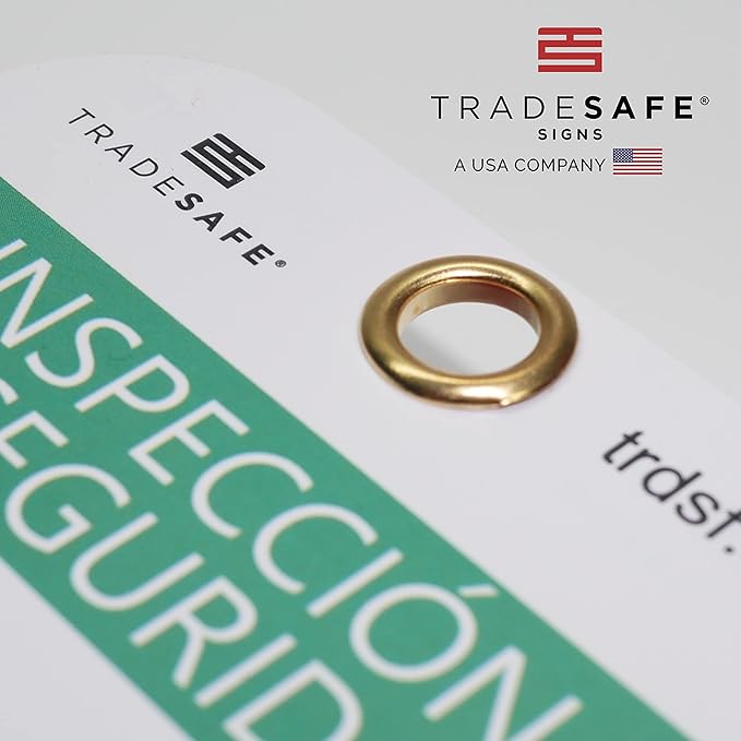 TRADESAFE Spanish Safety Inspection Tags, Inspección de Seguridad - 30 Safety Tags with 30 Zip Ties, Durable 32 mil Vinyl, Inspection Record Tag for Scaffolds, Ladders, Fire Extinguisher, Machinery