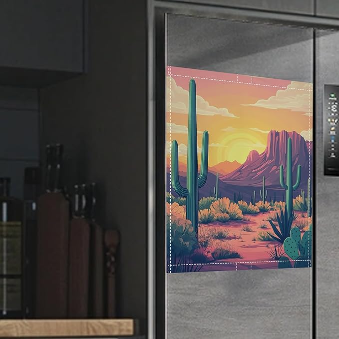 Dishwasher Magnet Cover,Desert Dishwasher Cover Magnetic Cacti Home Appliances Refrigerator Decorative 23" x 26"
