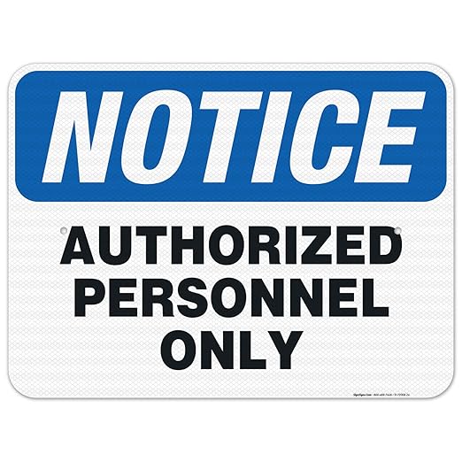 Authorized Personnel Only Sign, 18x24 Inches, 3M EGP Reflective .080 Aluminum, Fade Resistant, Easy Mounting, Indoor/Outdoor Use, Made in USA