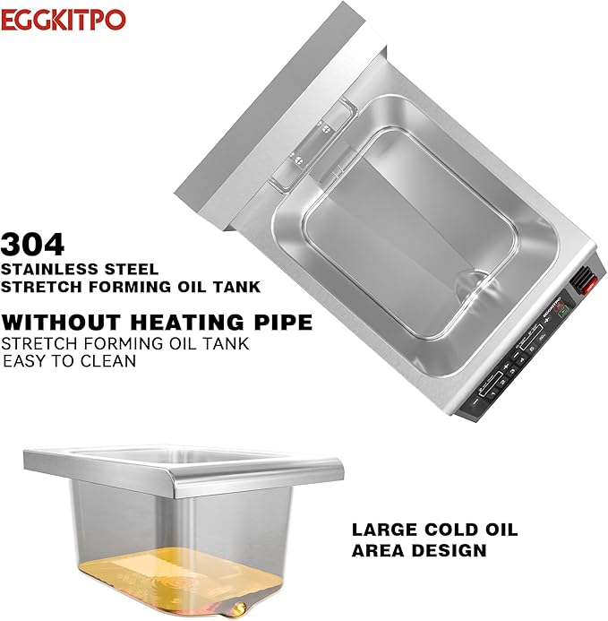 EGGKITPO 12.6 QT Commercial Fryer Induction Fryer with Timer and Drain Electric Deep Fryer with Basket and Lid 12 L Large Countertop fryer for Home Use Kitchen Commercial Business 120V 1800W