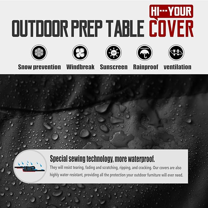 Prep Table Cover, Fits 52 inch Keter Unity XL Portable Outdoor Table,420D Tear-Resistant, UV Resistant, All Weather Protection Waterproof,52" L x 22" W x 36" H