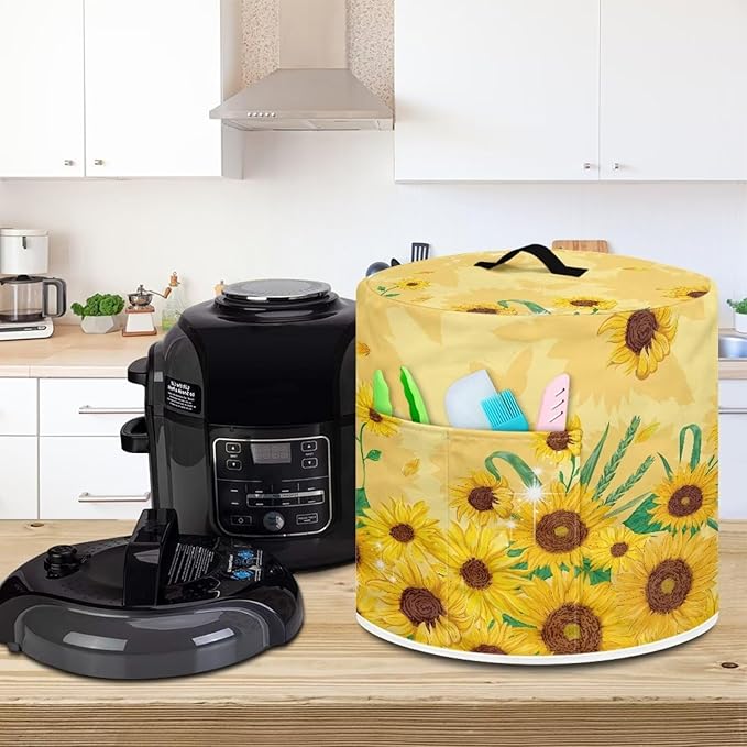 Sunflower Rice Cooker Cover for Instant Pot 6 Quart Inner Pot Cover for Air Fryer Dust Covers for Kitchen Appliances Appliance Dust Covers Decorations for Kitchen