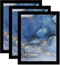 7x9 Picture Frame Set of 3, Black Frame for 7 x 9 Inch Picture Poster Photo, Light Weight and High Transparent 7 by 9 Frame for Wall - 3 Pack/Black/7"x9"