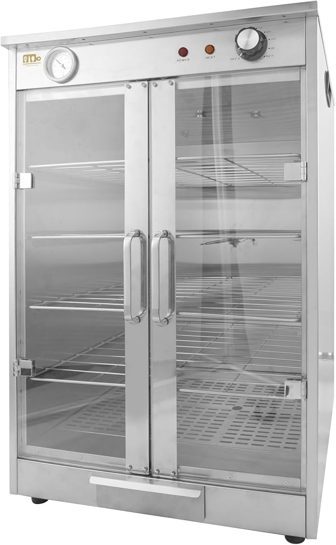 5-Shelf Electric Hot Box Food Warmer Accommodating up to (10) 16" Pizza Boxes, Countertop Heated Holding Cabinet for Pretzels, Warming Machine for Home Commercial Use, w/Water Drawer, 120V 600W