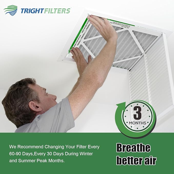 14x20x1 Air Filter 4 Pack, Durable MERV 8 Pleated Home HVAC AC Furnace Filters, Lightweight Compact Air Conditioner Filter Replacement