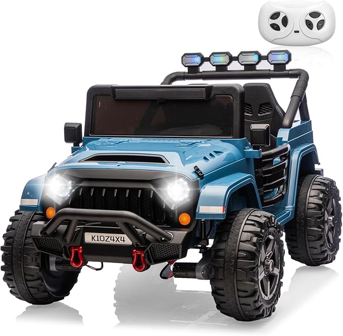 Kids 24v 2-Seater Electric Ride on Car,24v 4x4 Kids Electric Truck with Remote Control,2-Seater Ride-on Car, Spring Suspension & LED Lights for Backyard Exploration