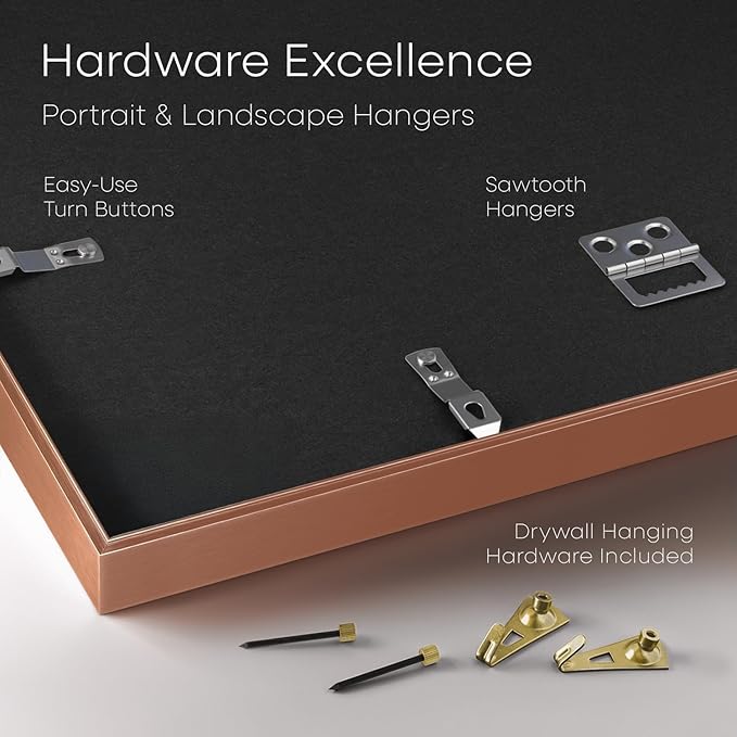 Homeforia 15x18 Diploma Frame Rose Gold, High End Metal 15 x 18 Certificate Frames with Mat 11 x 14, 15by18 Document Frame Matted to 11x14, Graduation Degree Frames, Tempered Glass, Wall Kit, Set of 3