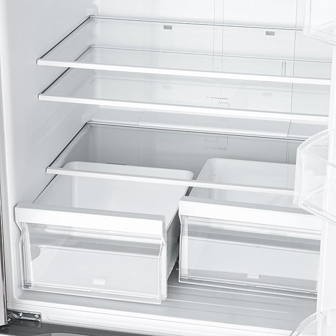 KoolMore 30-Inch and 18.5 cu. ft. Counter Depth French Door Refrigerator with Three Doors and Deep Freezer in Stainless-Steel (KM-RERFDSS-18C)