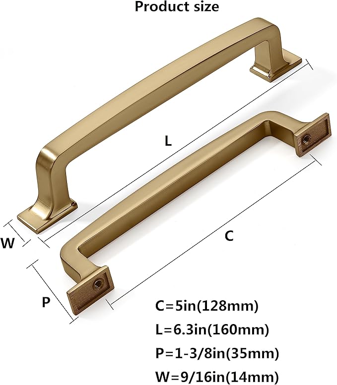 Khtumeware 2 Pack 5 Inch Cabinet Handles - Champagne Bronze Drawer Pulls & Cabinet Pulls For Kitchen Cabinets & Cupboards