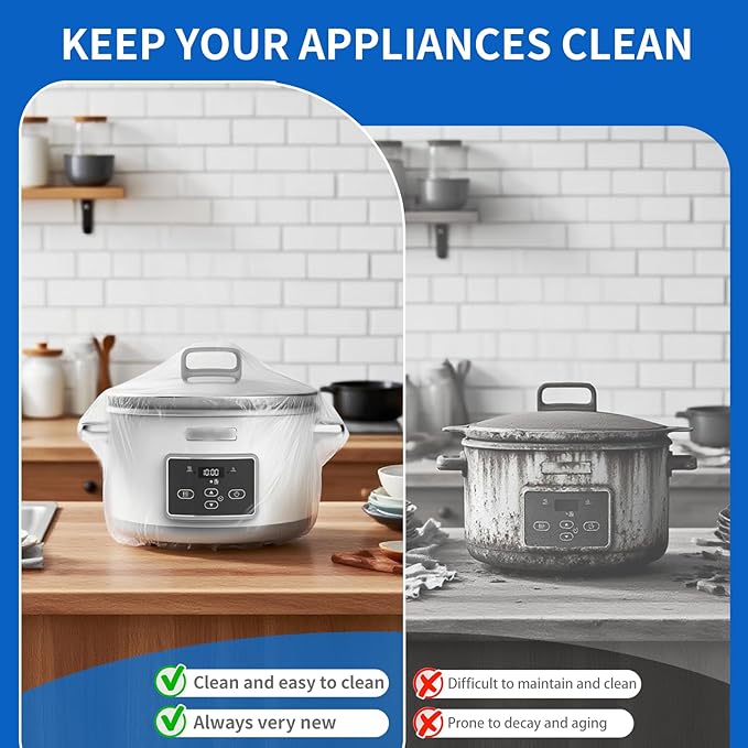 Dust Cover Compatible with Crockpot Cover - Oval Disposable Thickened Plastic Cover Compatible With Crockpot Cover Accessories,50 PCS