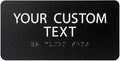 ALPHA DOG ADA SIGNS Custom ADA Braille Room Sign 4x8 Inch - Personalized Office Door Name Plate with Grade 2 Braille - ADA and Title 24 Compliant Signage - Made in USA - Black