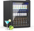 70 Can Freestanding Beverage Refrigerator, 1.6 Cu. Ft Drink Fridge with Quiet Compressor and Temperature Control, Small Refrigerator with Adjustable Shelves for Soda, Beer or Wine, Black