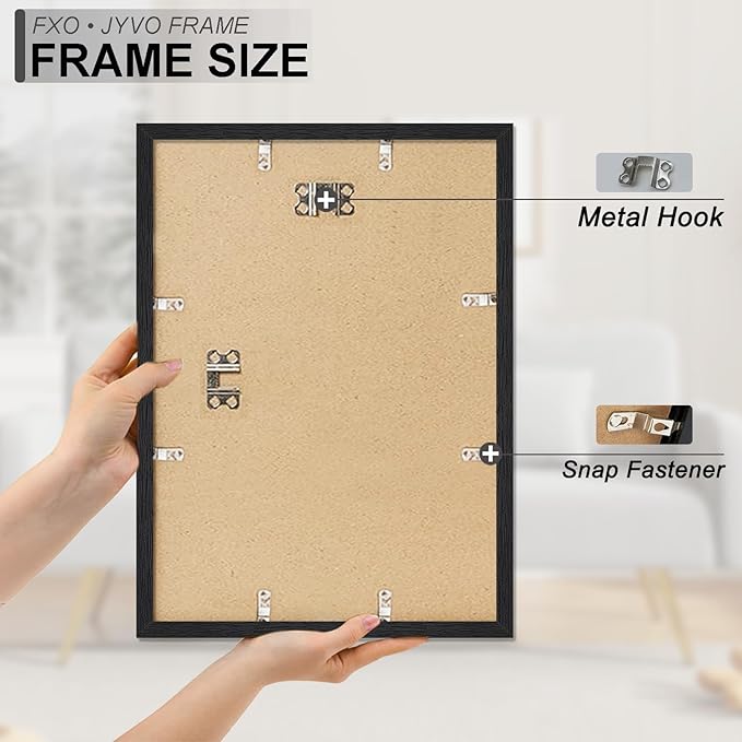 Engineered Wood 14x18 Picture Frame Set of 6, Black Frame for 14 x 18 Inch Picture Poster Photo, Light Weight 14 by 18 Frame with Wood-grain for Wall - 6 Pack/Black/14 x18