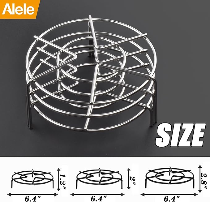 Steam Rack Trivet Stainless Steel Steaming Rack Electric Pressure Cooker steam Rack Stand Diameter 6" 3Pack