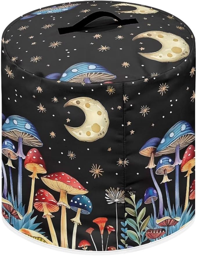 Mushroom Moon Pressure Cooker Cover with Storage Pocket Compatible with 8 10 Quart Instant Pot, Durable Rice Cooker Air Fryer Accessories, Waterproof Kitchen Appliances Dust Cover