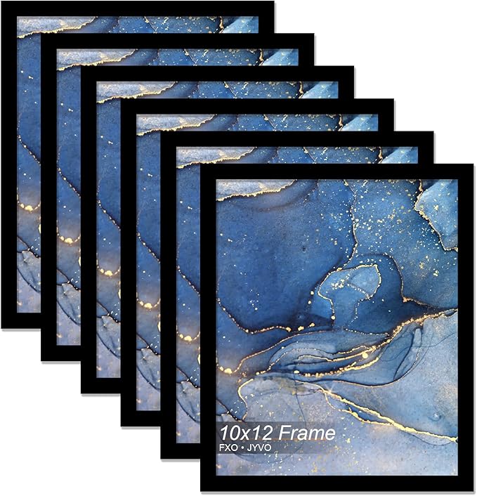 10x12 Picture Frame Set of 6, Black Frame for 10 x 12 Inch Picture Poster Photo, Light Weight and High Transparent 10 by 12 Frame for Wall - 6 Pack/Black/10 x12