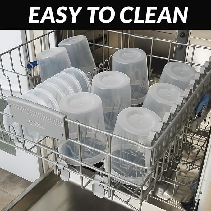 Plastic Food Storage Container with Lid, clean Round, 32 oz, Deli Container, Restaurant Grade. 24 SETS Microwave & Freezer Safe BPA-free Leakproof Meal Prep Soup Containers,