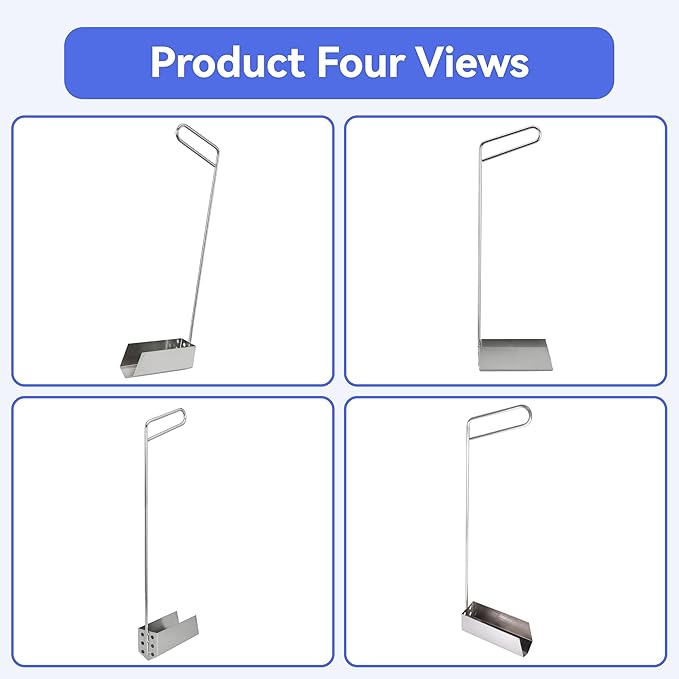 Deep Fryer Strainer Crumb Scoop 750°F Heat-Resistant V-Shaped Fryer Cleaner Food Crumb Cleaning Tool for Commercial Fryers Long Handle with Drain Holes for Oil Filtration 2 PCS