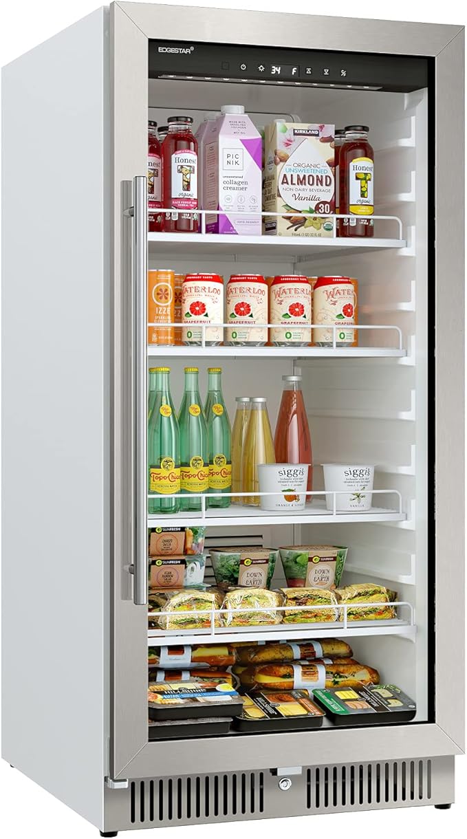 EdgeStar VBM91SS 24 Inch Wide 9.53 Cu. Ft. Commercial Beverage Merchandiser With Temperature Alarm and Reversible Door