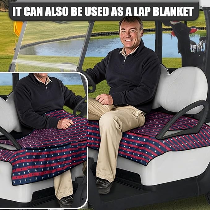 Golf Cart Seat Cover Cushion with Sweat Absorbing Fabric and Secure Fit for Golf Course and Utility Use