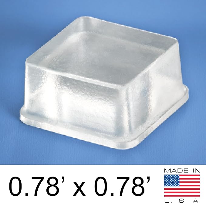 Clear Tall Square Adhesive Rubber Bumper Pads - Rubber Feet for Speakers, Electronics, Furniture, Appliances, Audio Equipment - 50 Pieces