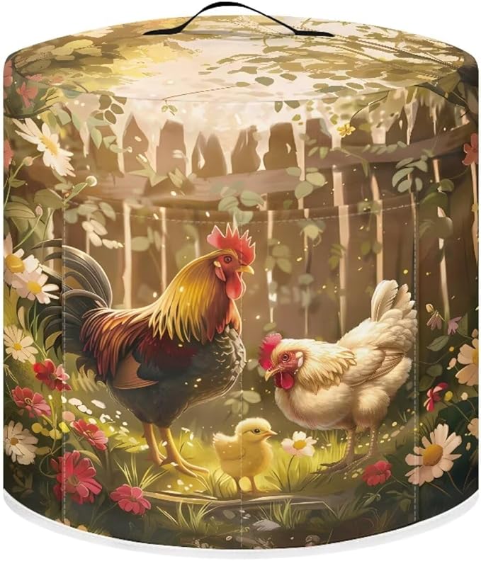 Chicken Air Fryer Cover for 8 Quart Electric Pressure Cooker with Pocket, Dust-proof Appliance Covers for Kitchen Counter Small Appliance Accessories with Pockets