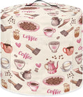 Flashideas Coffee Print Pressure Cooker Cover for Women Dust-proof Cover for Rice Cooker Air Fryer Kitchen Appliance Covers with Top Handle and Pocket Home Kitchen Decor Gifts for Friends