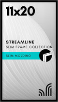 Americanflat 11x20 Picture Frame with Polished Plexiglass - Streamline Collection - Thin Border Picture Frame for Wall Display - Hanging Hardware Included - Black