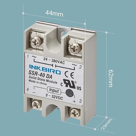 Inkbird PID Temperature Controller Kit, High Voltage 100ACV to 240ACV, Comes with SSR 40DA Solid State Relay, K Type Thermocouple, and White Heat Sink