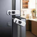 2-Pack Fridge Locks, Child Proof Refrigerator/Freezer Door Lock, Child Safety Cabinet Lock with Adhesive Pads - Freezer Latch to Keep Door Closed for Latches,Drawer,Closets,Oven (Grey)
