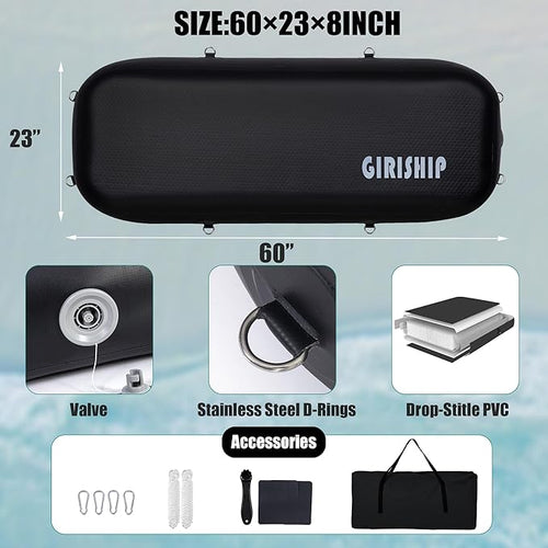 10'×18"/24" Inflatable Boat Bumpers, Large Boat Fenders for Docking, Boat Bumpers for Docking with Mooring Ropes, Heavy Duty Dock Bumper for Yacht or Fishing Boat
