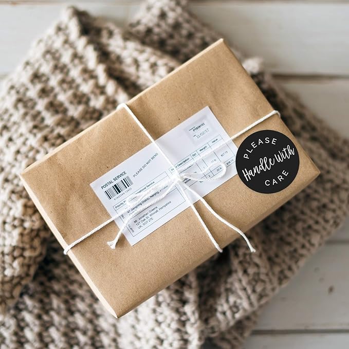 Please Handle with Care Label / 500 Small Business Shipping Stickers / 2" Order Package Envelope Seals/Made in The USA