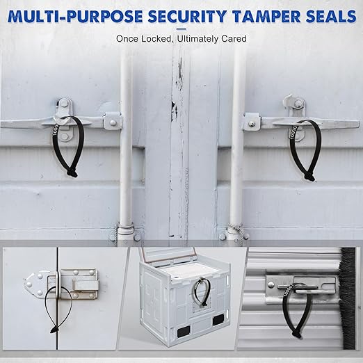 Roowest 1000 Pcs Plastic Truck Trailer Door Seals, Tamper Evident Security Tags, Numbered Safety Disposable Locks for Container Logistics Transport Package Shipping(Black)