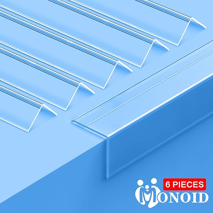 6PCS Clear Self-Adhesive Wall Corner Protectors，Corner Guards & Edge Protector for Wall Door Frame Cabinet Baseboard & Door, Table, Stair (57.8" X 1.18")