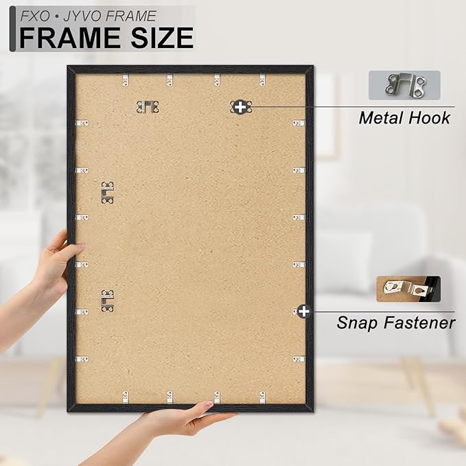 Engineered Wood 28x40 Frame, Black Picture Frame for 28 x 40 Inch Poster Puzzle Photo, Light Weight 28 by 40 Poster Frame with Wood-grain for Wall - 1 Pack/Black/28 x40