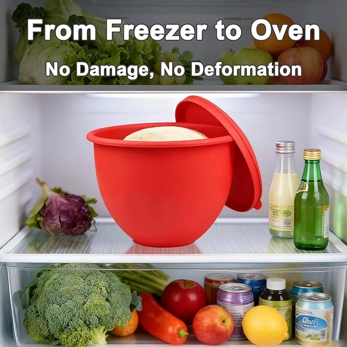 Silicone Bowl Insert Compatible with 5 Qt KitchenAid Tilt-Head Mixer, Food-Grade Non-Slip Bowl Liner, Dishwasher Safe & Easy to Clean Replacement Accessory (Red)
